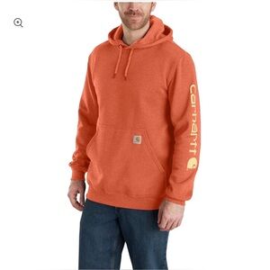 Carhartt Men’s Iconic K288 Logo Hoodie w/ Sleeve Script, Limited Edition Color🧡